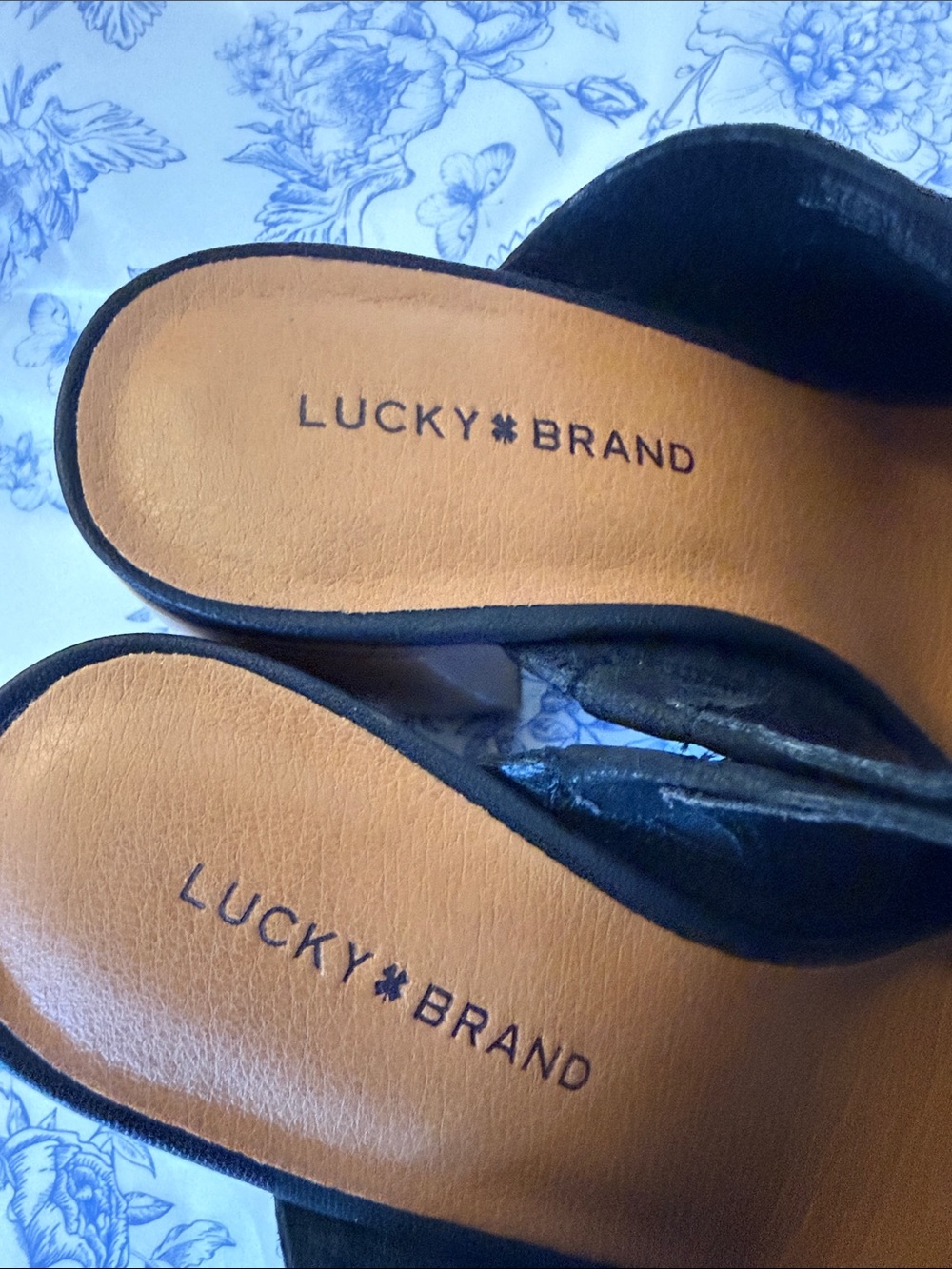 Lucky Brand Black Open-Toe Slide Mules - Picture 2 of 9